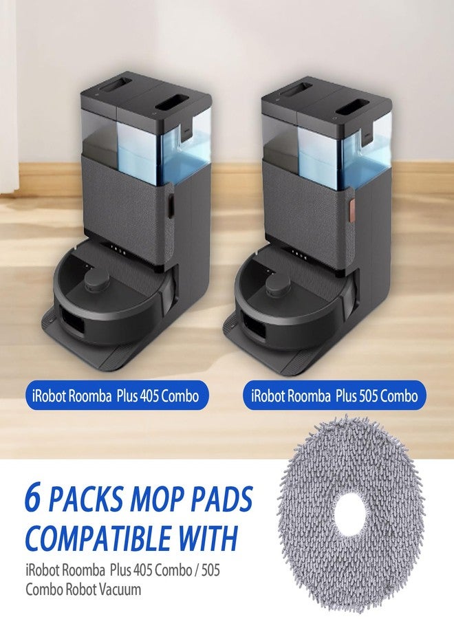 مجموعة من 6 قطع من وسادات الممسحة البديلة من لوزارال 405/505 لمكنسة الروبوت iRobot Roomba Plus 405/505، مصنوعة من ألياف دقيقة قابلة للغسل وإعادة الاستخدام - Image 2